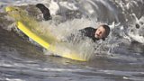 Ellie braves the winter waves