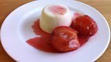 Spiced plum panna cotta by Fiona Burrell