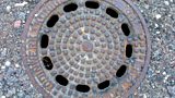 Königsberg manhole cover in Kaliningrad