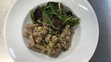 Frankie Vaughan’s pasta with leek and bacon