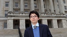 Andrew on the steps of Parliament Buildings