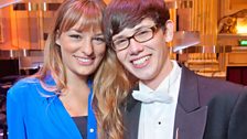 Nicola Benedetti, BBC Young Musician Ambassador, congratulates winner Martin James Bartlett