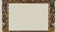 A carved and partially gilded Sansovino frame, 1560-80, Frame: 75 × 100 cm
