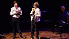 Presenters Tom Ravenscroft (BBC Radio 6 Music) and Fiona Talkington (BBC Radio 3).
