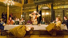 The buffet at Orpheus & Eurydice's wedding in Luigi Rossi's Orpheus from the Sam Wanamaker Playhouse