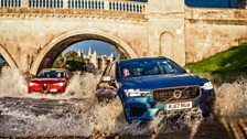 Matt's in the 5-seat Stelvio from Alfa Romeo and Chris is in the Volvo XC60