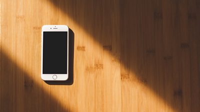 iPhone on a table