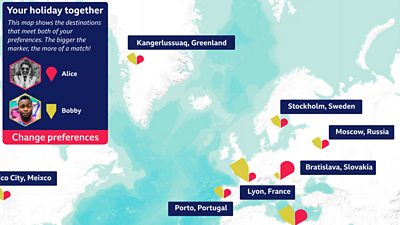 Map showing 'your holiday together'