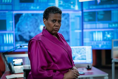 Nicola Miller (PAMELA NOMVETE) in Nightsleeper (Credit: BBC/Euston Films/Mark Mainz)