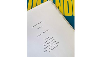 Photo of a paper script for The Young Offenders Season 5.